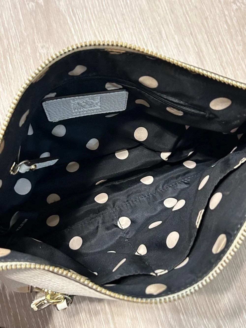 Anne Klein Faux Leather Crossbody Bag with Gold Emblem